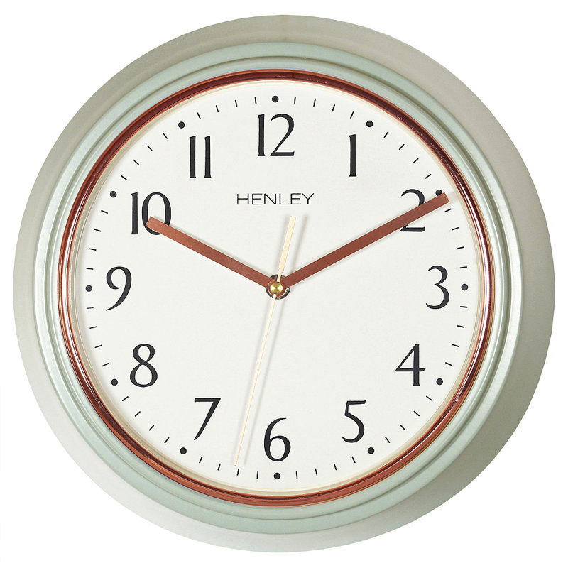 Metal Wall Clock, Grey/Copper