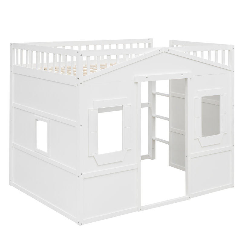Lit mezzanine pleine grandeur avec échelle - blanc