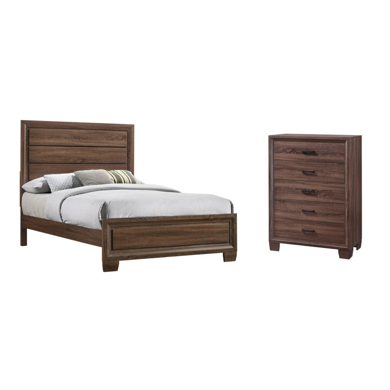 Ensemble de chambre à coucher avec commode 2 pièces Georgietta, Grand