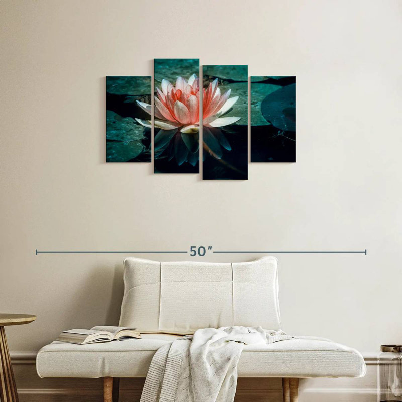 Harnek Water Lily Reflection, H 22 po x l 36 po