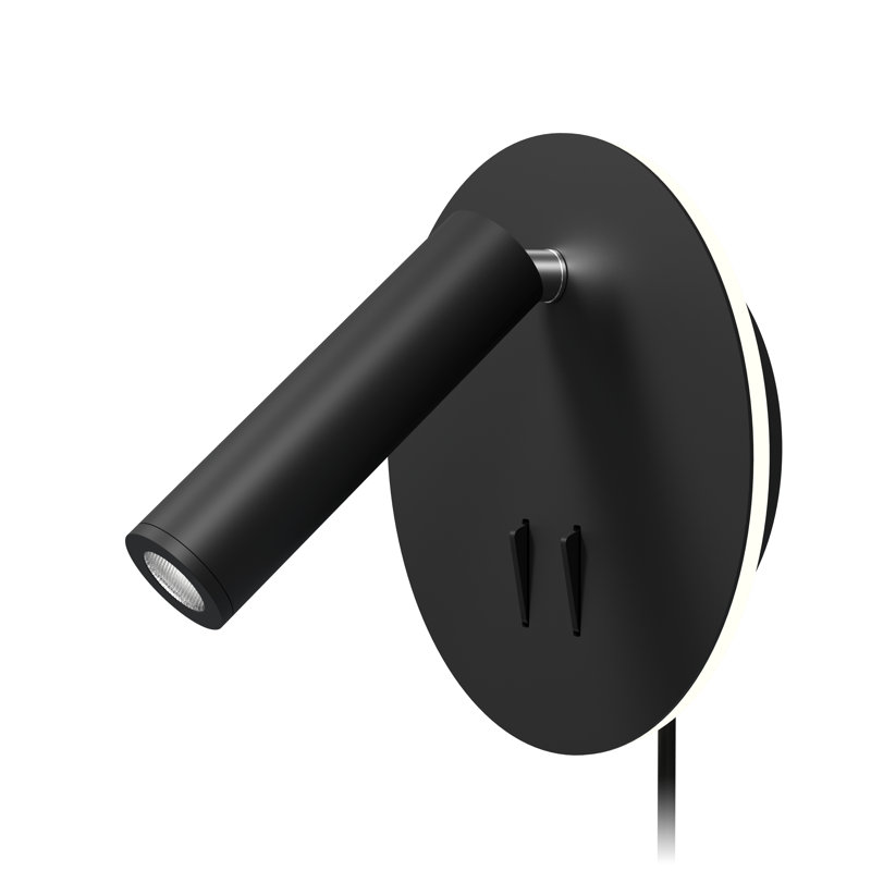 Aspatria 2-Light LED Wall Spotlight, Matt Black