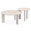 Table de bout Ingram, pierre frittée et finition gris clair