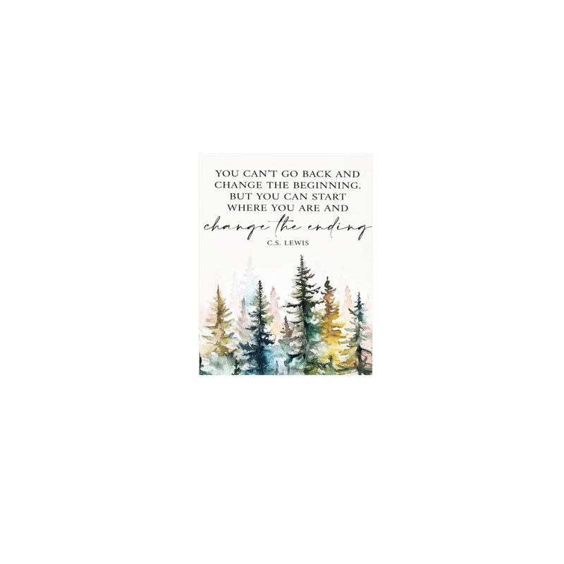 «White Encourageant Motivational Text», impression sur toile avec cadre en bois à l'arrière, 36 po x 24 po