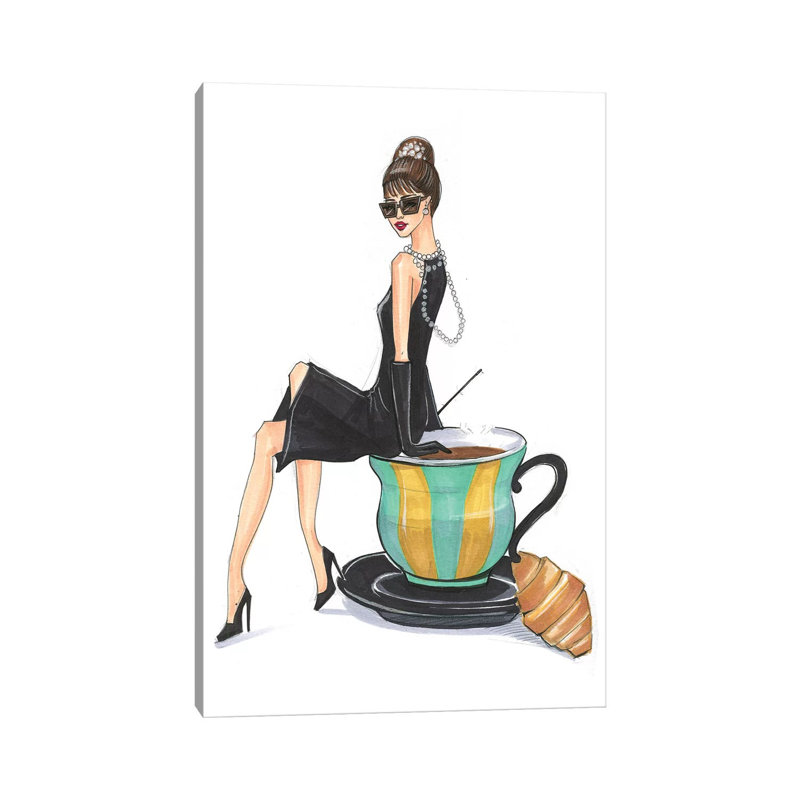 Audrey Hepburn and Tiffany 1 Piece Wrapped Canvas Wall Art, 66.04 cm H x 45.72 cm W x 1.91 cm D