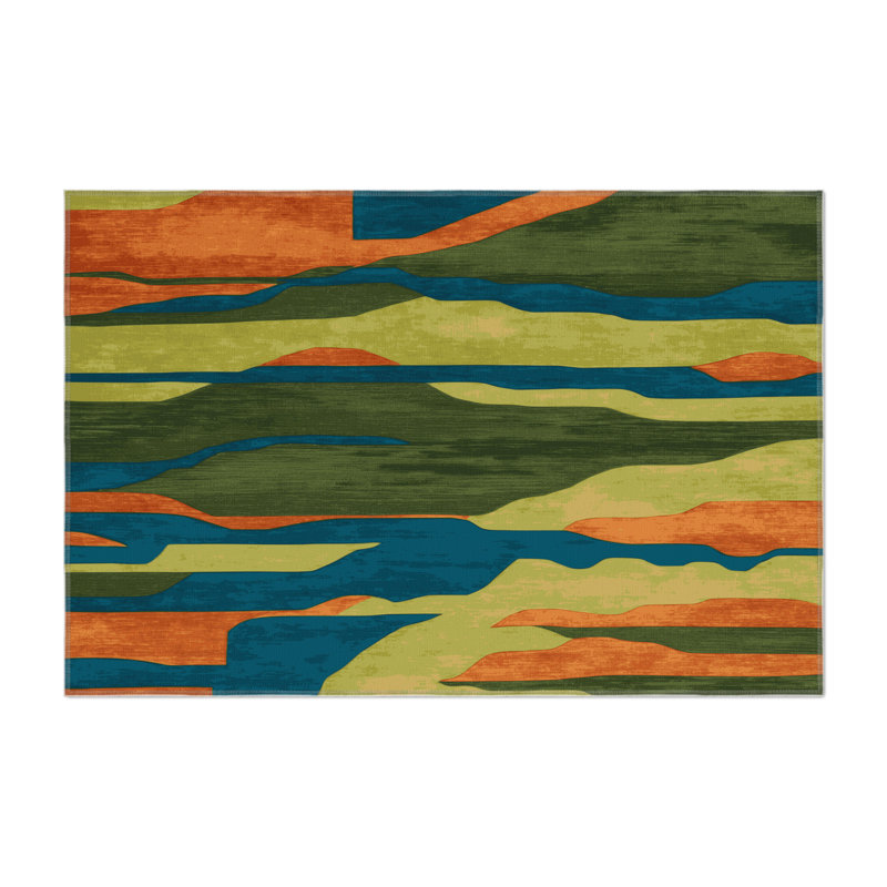 Tapis intérieur et extérieur Ridge Flow, Rectangle 1 pi 6 po x 2 pi 6 po