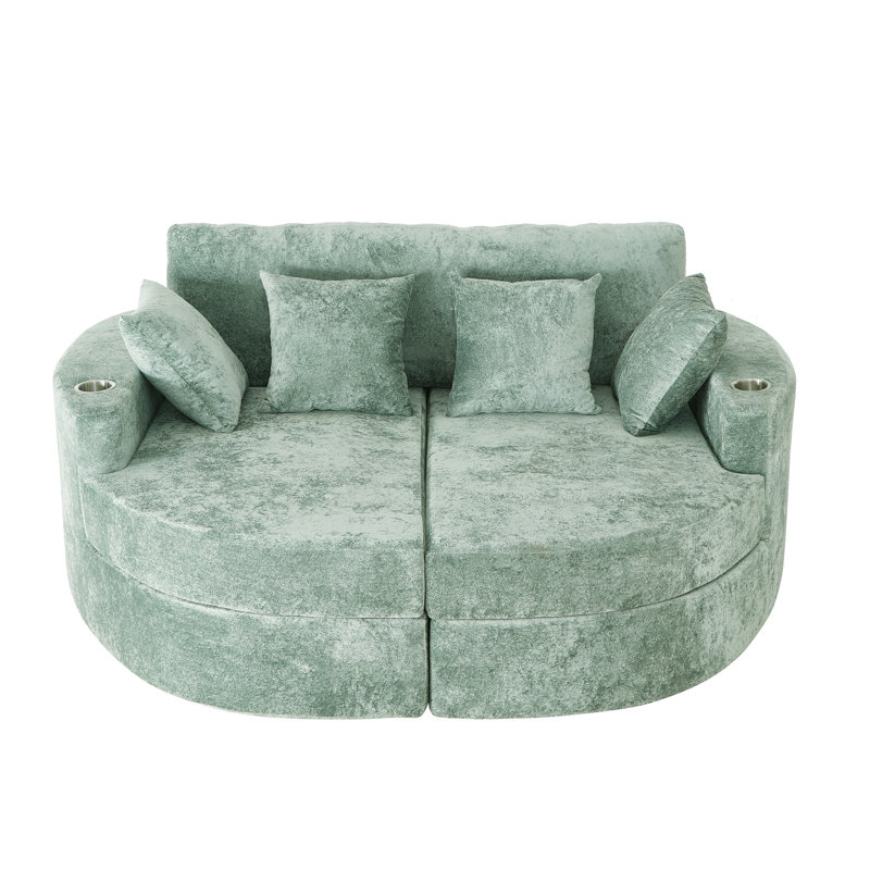 Chaise longue rembourrée, Vert