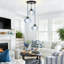 3-light Kitchen Island Pendant Light With Seed Glass Shade