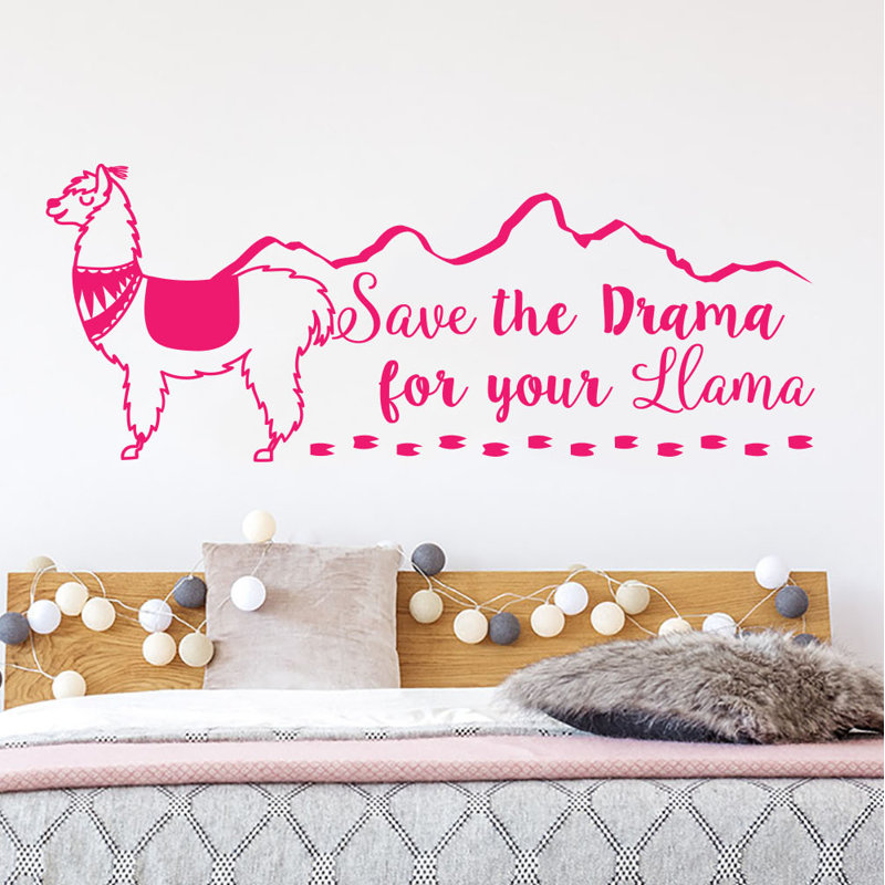 «Save the Drama for your Llama», adhésif décoratif, Rose vif
