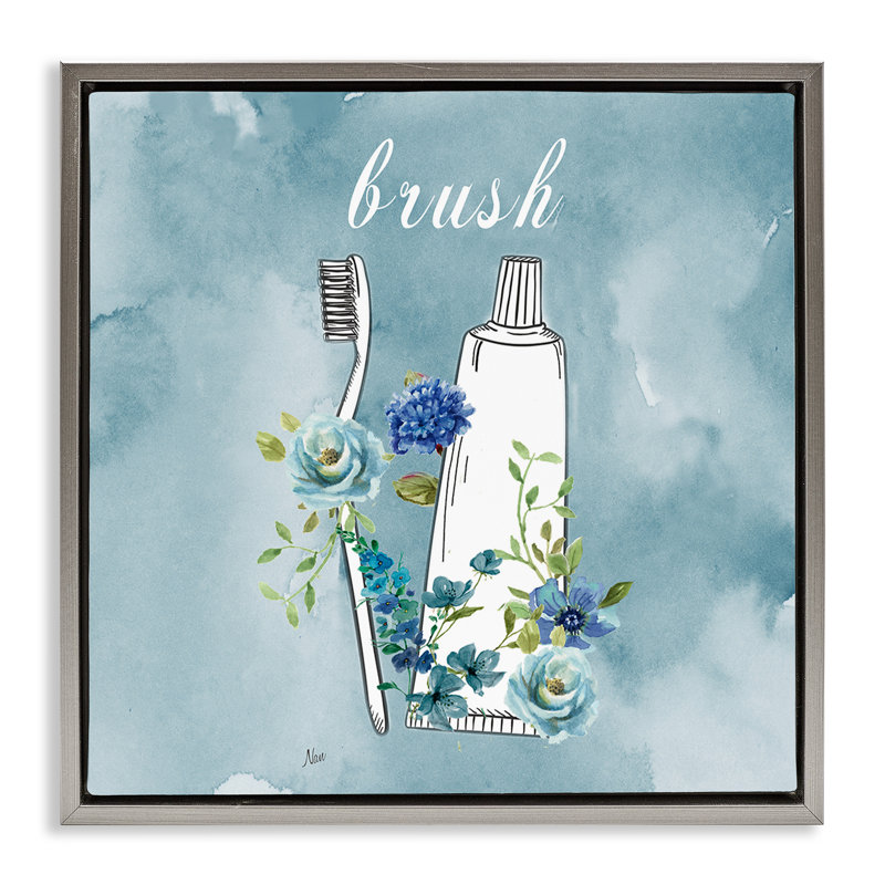 Cadre flottant floral Floral Rules, par Nan, Cadre flottant gris lustré, H 18 po x l 18 po