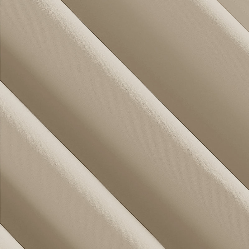 Moncear 100% Polyester Blackout Pencil Pleat Room Darkening 230 GSM Curtains (Set of 2), 168cm Width x 183cm Drop, Cream