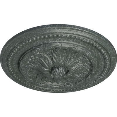 Médaillon de plafond Endurathane Chester, DO 15 3/4 po x P 1 7/8 po (convient aux auvents jusqu'à 2 1/4 po), fini craquelé vert athénien peint à la main