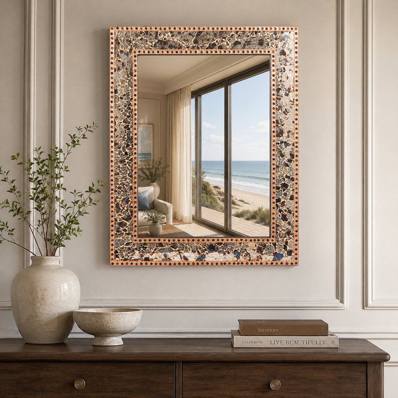 Miroir d'appoint Cima Crackle, Doré en feu