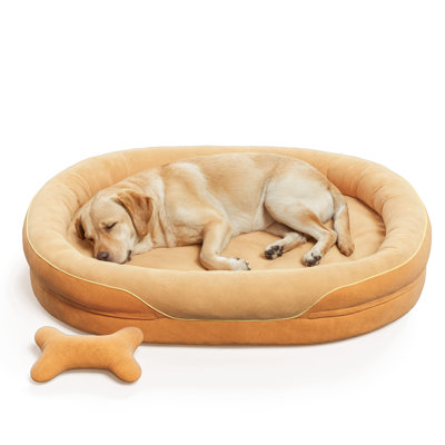 Lit orthopédique pour chien avec mousse à mémoire de forme et canapé avec traversin, housse lavable à la machine, lit pour chien confortable