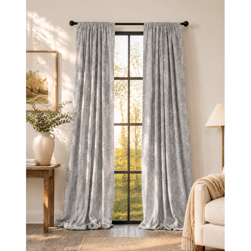 Floral Shower Curtain, Gray