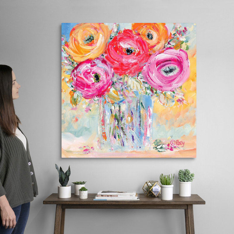 Reproduction d’art sur toile « burst of Bloom » par Robby Ebert, Toile tendue, H 36 po x l 36 po, Sans cadre