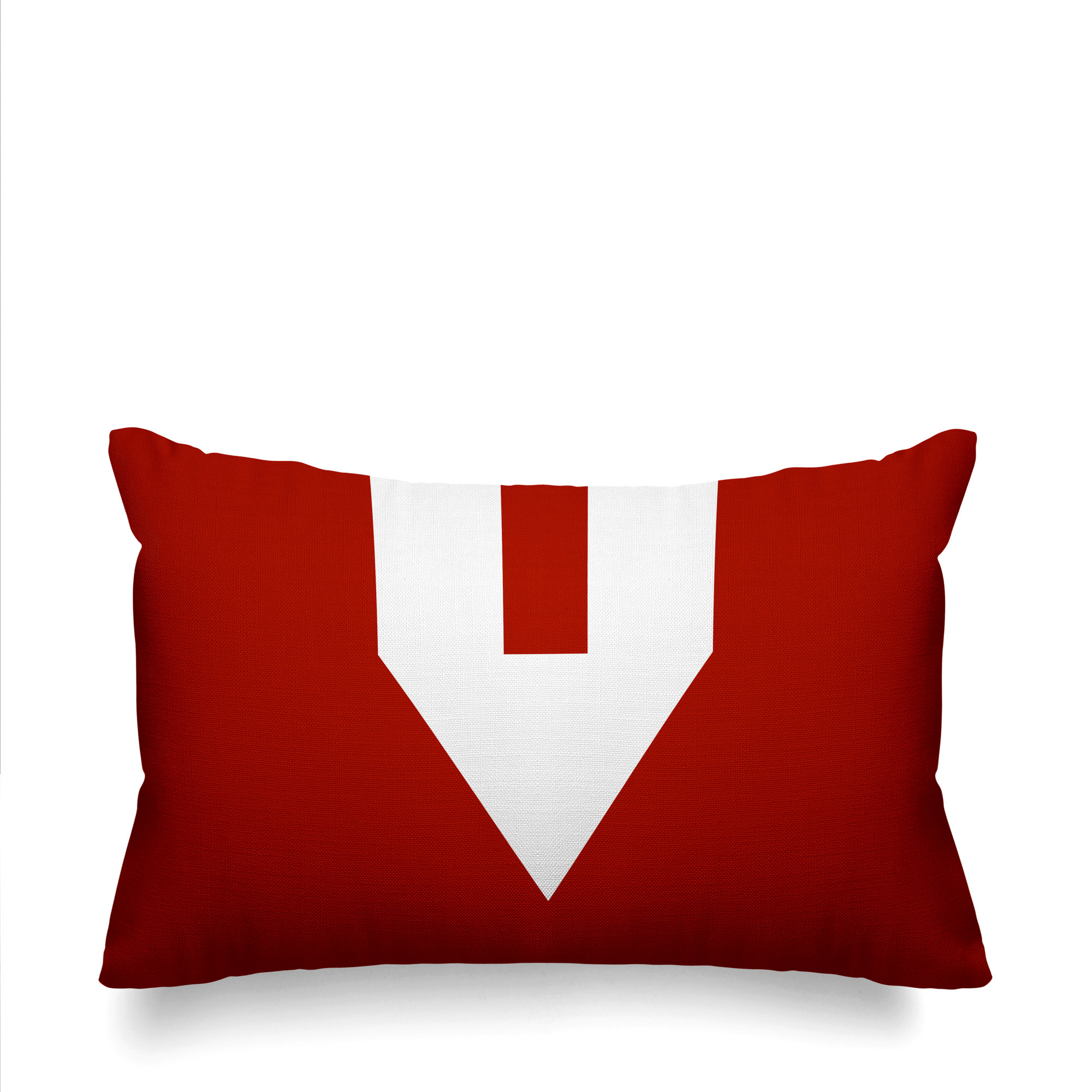 Luella Geometric Indoor/Outdoor Lumbar Throw Pillow, Red