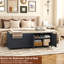 Linen Blend Upholstered Storage Bench-307849438