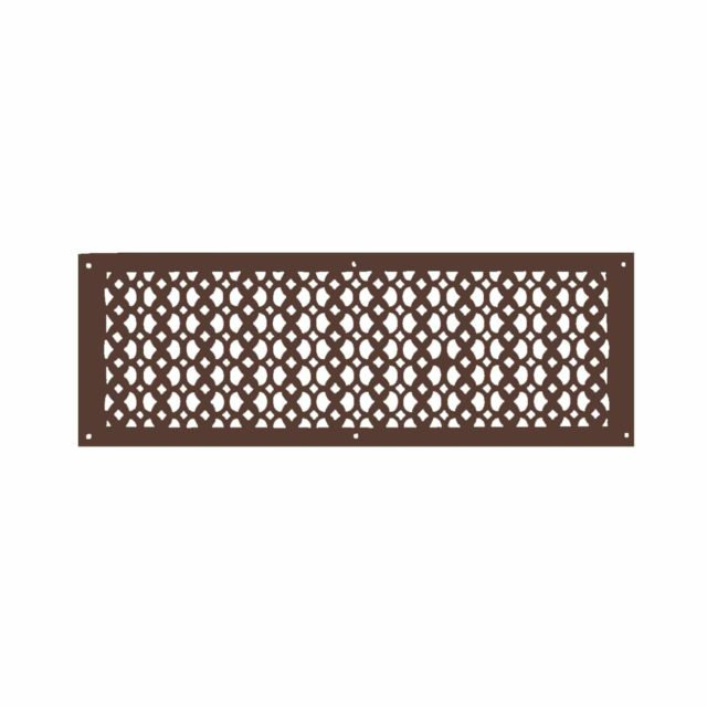Grille murale en métal, 26" L x 8" W x 0.6" H, Brun