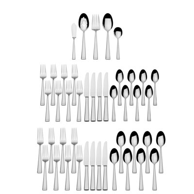 Mikasa Essex 45-Piece 18/10 Stainless Steel Flatware Set, Service For 8