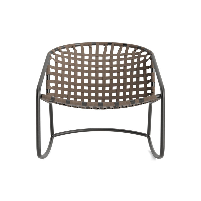 Kantan Outdoor Lounge Chair, Textured Pewter/Mica Suncloth Lace