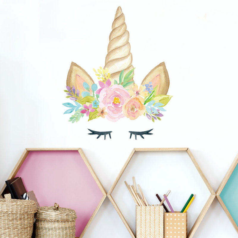 Unicorn Horn Wall Sticker (Plain), 42cm H x 35cm W