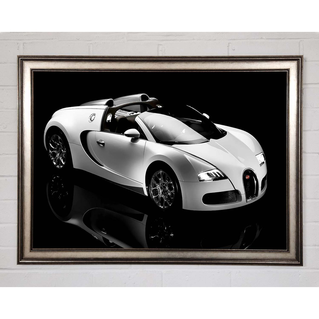 Bugatti Veyron Schwarz und Weiß - Einzelner Bilderrahmen Kunstdrucke