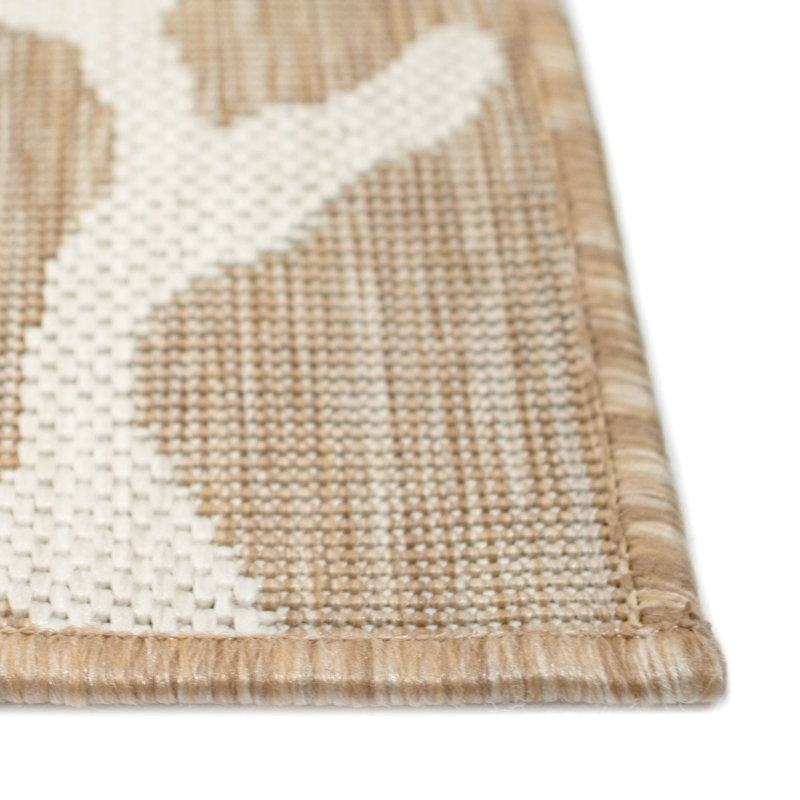 Tapis intérieur / extérieur beige Mancilla, Rectangle 6 pi 6 po x 9 pi 4 po