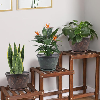 Pot de 11 pouces, lot de 3 grands pots pour plantes, pots de fleurs avec ...