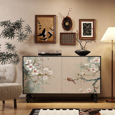 New Chinese-style solid wood entrance cabinet