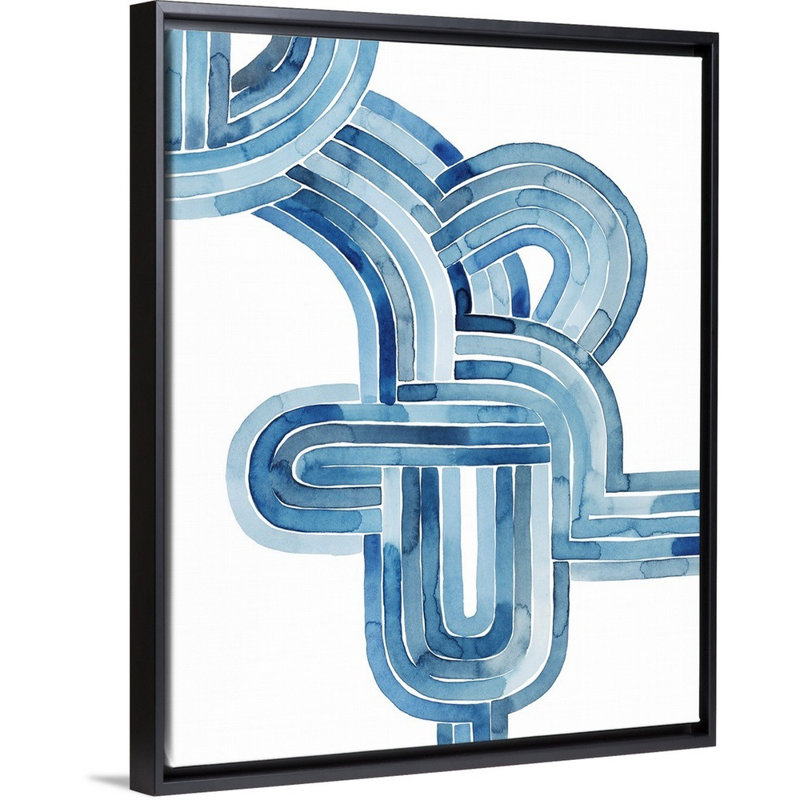 «Blue Braid I» par Grace Popp - reproduction d'art, Toile avec cadre noir, H 22 po x l 18 po x P 1,75 po