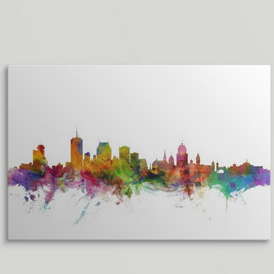 «Québec Canada Skyline» par Francy, impression, H 12 po x l 18 po x P 1,5 po, Toile
