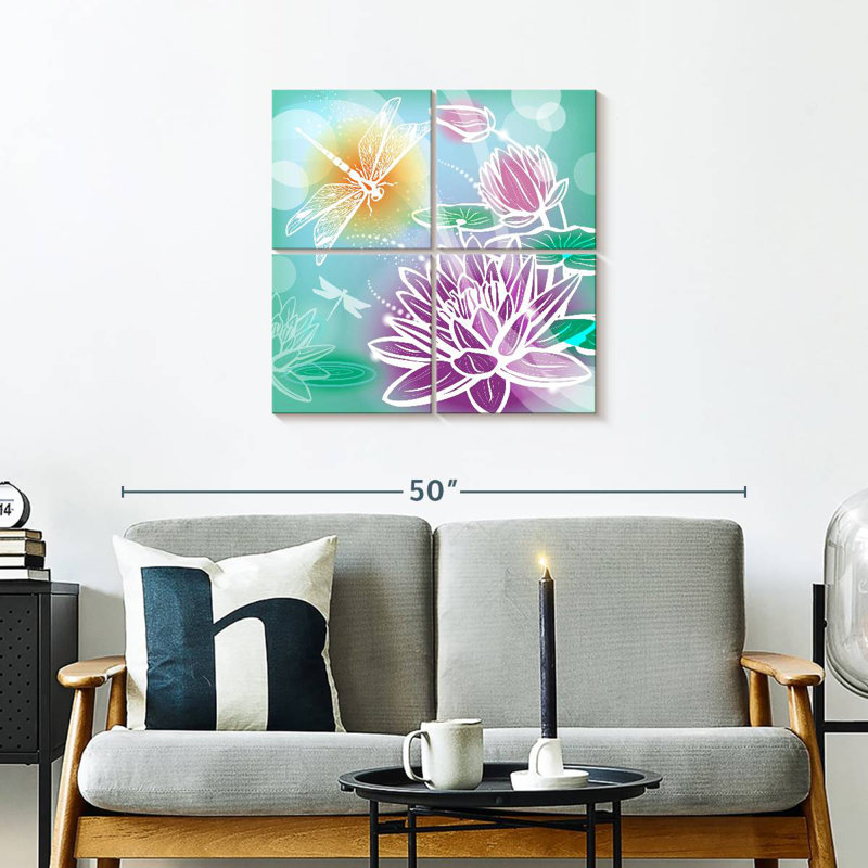 Harnek fleurs de lotus et libellules