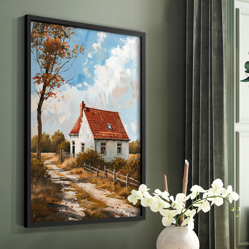 Paysages série C III - reproduction encadrée de qualité supérieure - prête à être accrochée - aucun clou requis, Noir