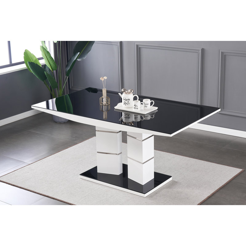 Shellman Glass Top Dining Table, H75 x L120 x W70cm