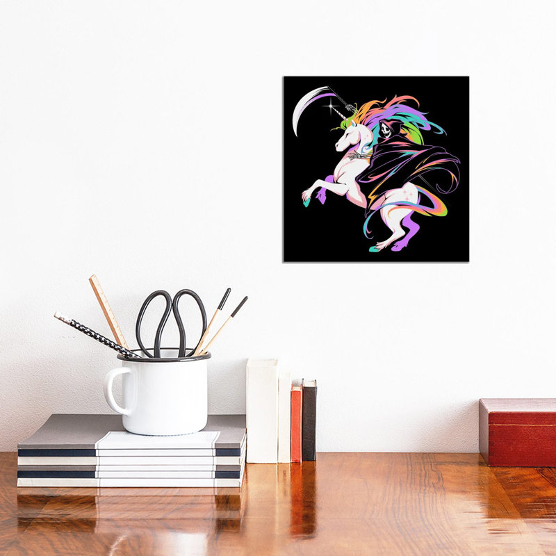 Death Unicorn by Tobias Fonseca - Gallery-Wrapped Canvas Giclée on Canvas, 30.48 cm H x 30.48 cm W, Wrapped Canvas