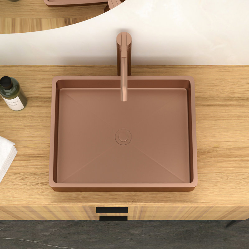 Rose Gold Stainless Steel Sink 19"X15" - Ensures A Clean And Hygienic Bathroom Keeps Neat