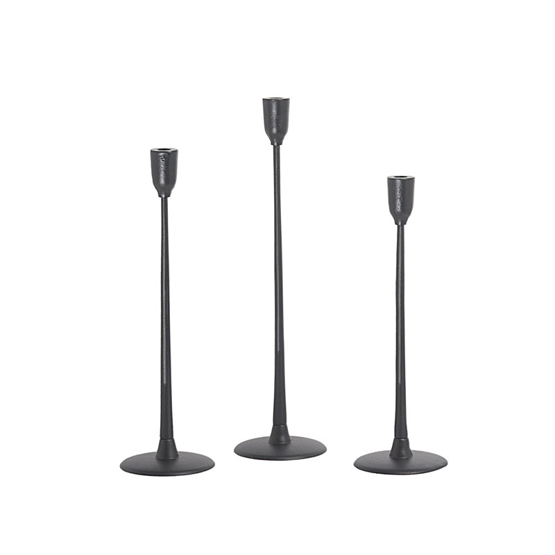 Candle Holder Black, 18.1" H x 5.9" W x 5.9" D