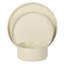 Ensemble de vaisselle en grès 12 pièces pour 4 personnes Gibson Elite Avant-Garde, ensemble d'assiettes et bols en lin blanc avec glacis réactif, comprend assiettes, bols et assiettes-129010940