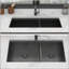 Évier de cuisine à double cuve encastrable 60/40 à finition noire bronze et acier inoxydable T304 de calibre 16