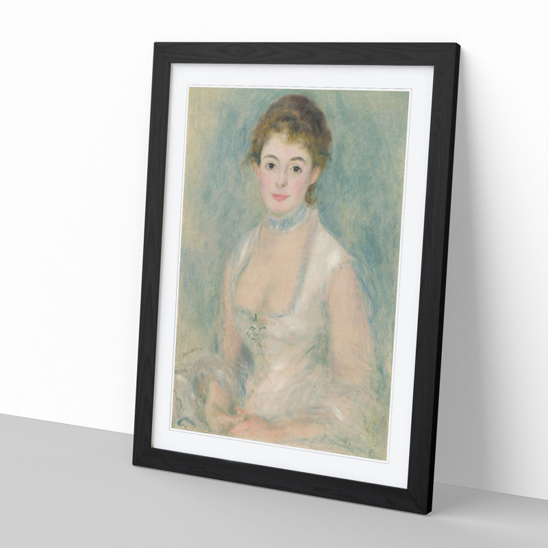Madame Henriot by Pierre-Auguste Renoir - Picture Frame Painting, 36cm H x 27cm W x 2cm D, Black Framed
