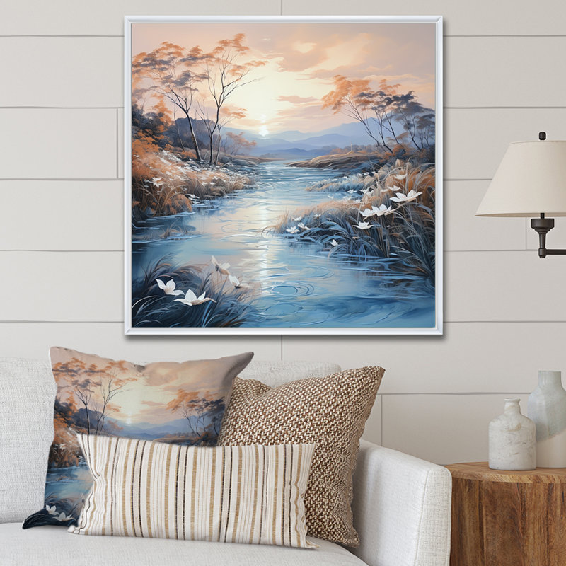 «Lakes Rivers Charm», impression d'art sur toile, Cadre photo noir, 30" H x 30" W