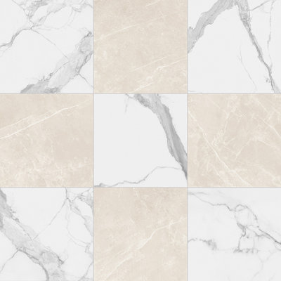 Tuscany Checkerboard 12X12 Statuario And Dolomia