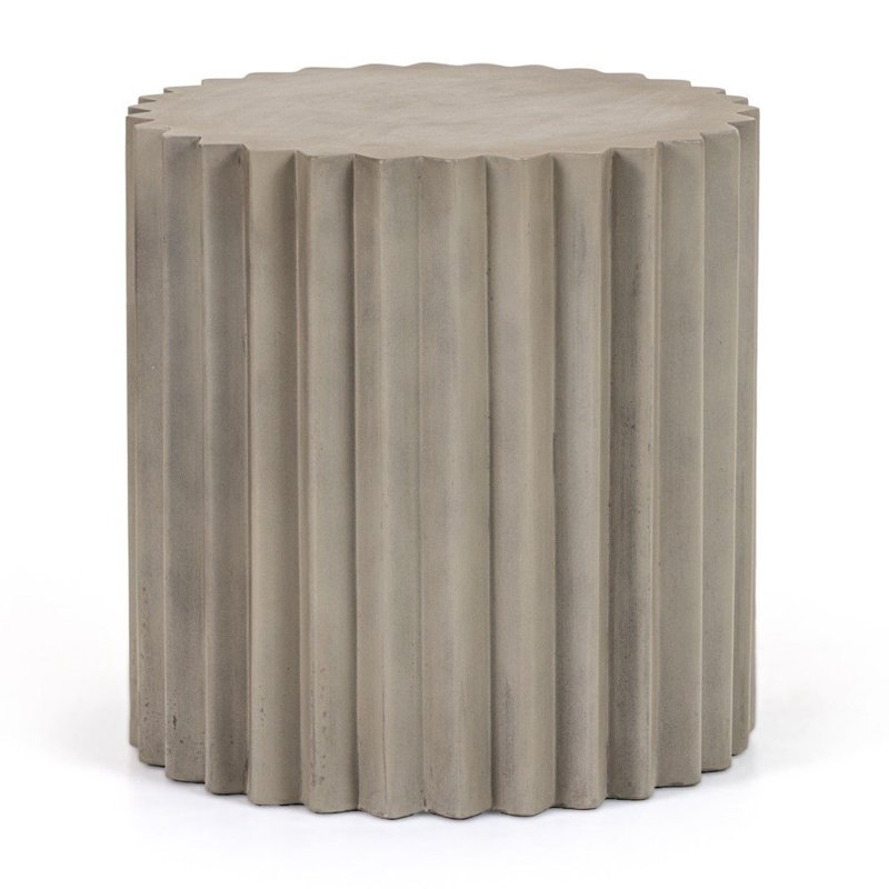 Evadale - Modern Concrete End Table, Gray