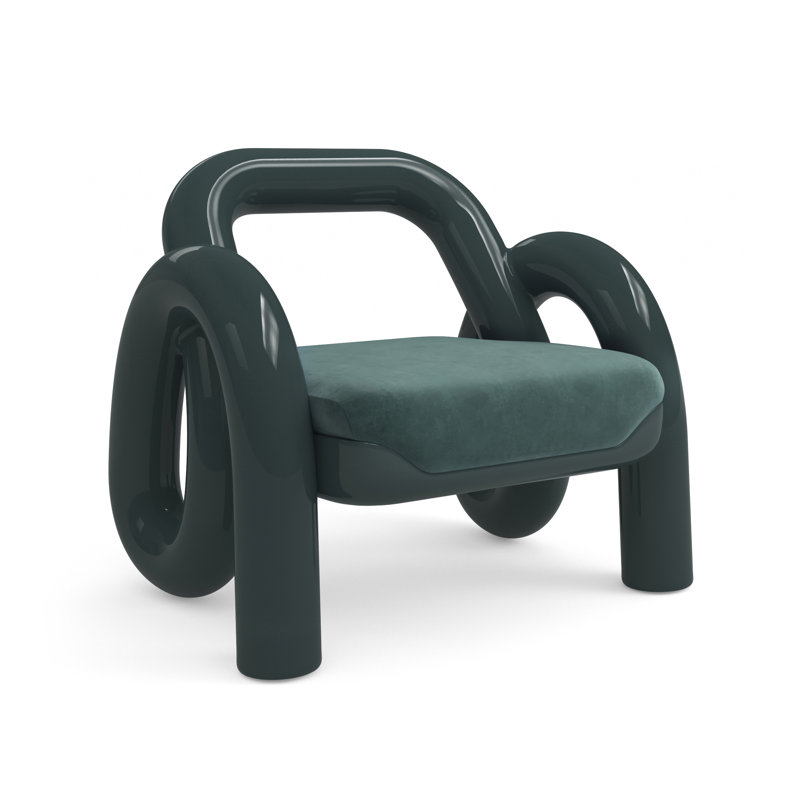 Caracole Armchair, Green, Green Polyester