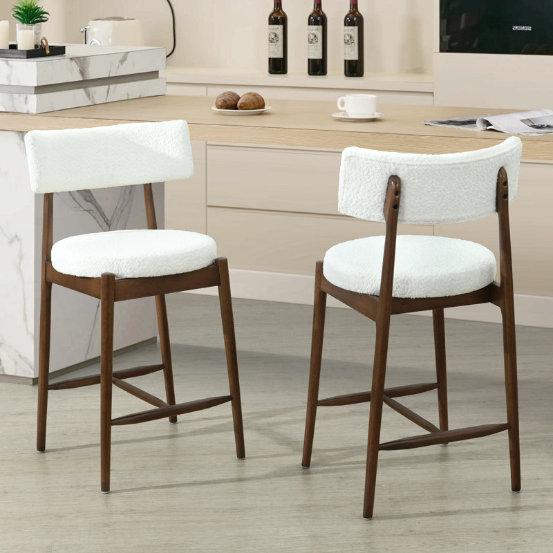 Ensemble de 2 tabourets de comptoir Mid-Century modernes, Brun
