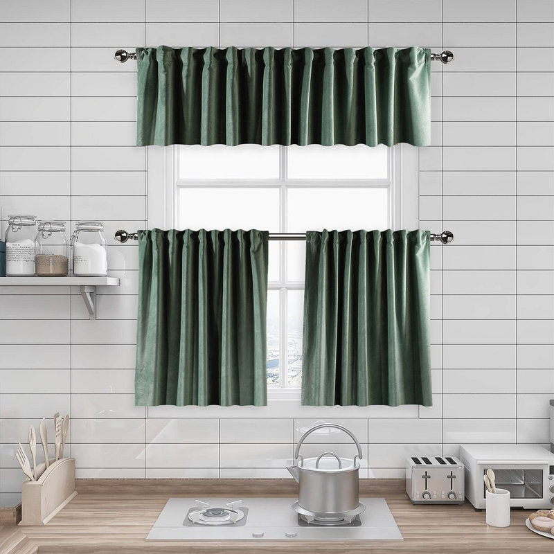 Soft Touch Velvet Kitchen Valance, 75 W x 60 D cm, 36 Xanadu