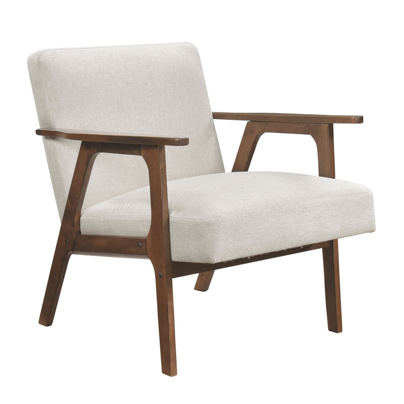 Fauteuil d'appoint contemporain Modern Fabric Furniture, Noyer, Beige