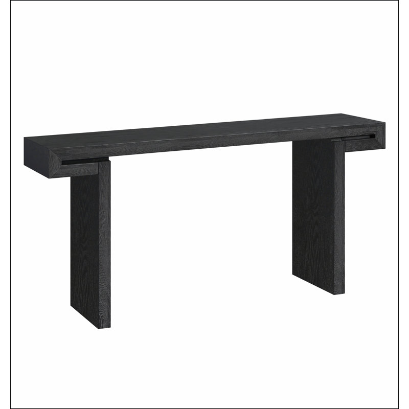 60inches Rustic Farmhouse Console Table , Distressed Wood Finish Entryway Sofa Side Table for Living Room, Black