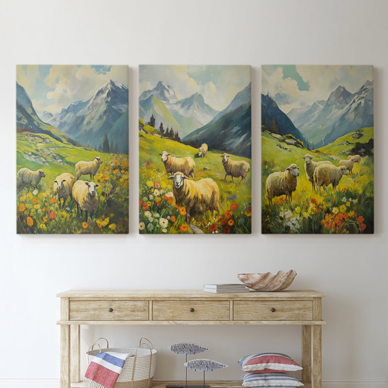 Lanscape Study Series LXIV - Ensemble de 3 toiles tendues avec châssis - Prêt à être accroché, H 48 po x l 32 po