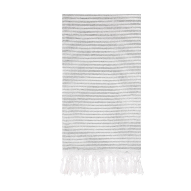 Billiot Turkish Cotton Beach Towel, Gray